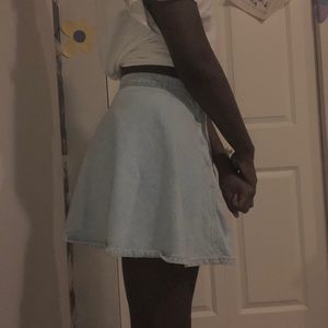 Denim flow-y mini skirt
